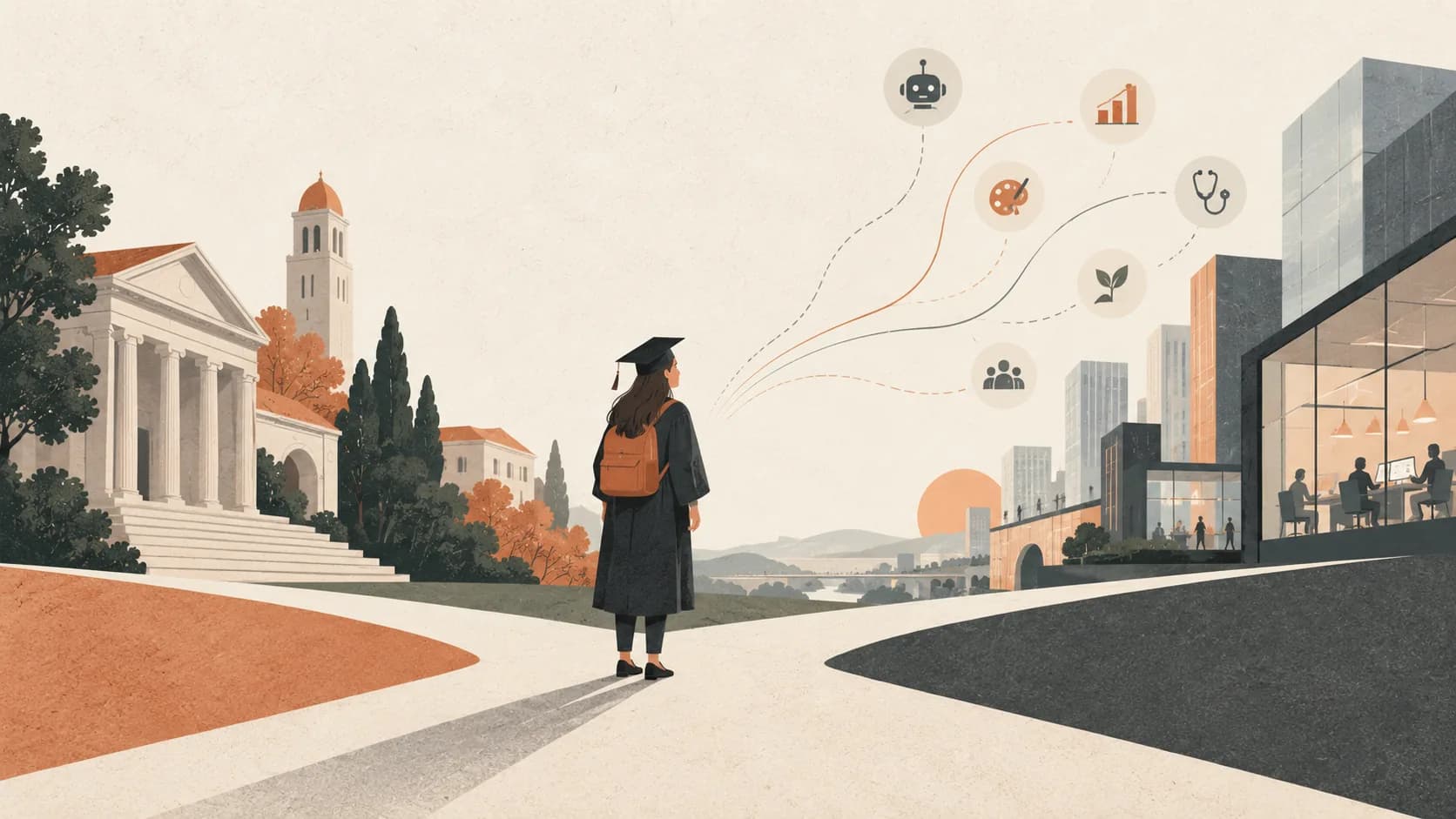Illustration for AI-Exposed College Majors at Labor-Market Entry